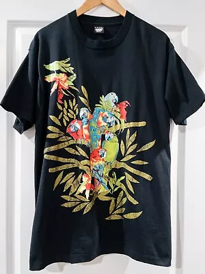 Vintage Nature Parrots Large Graphic With Glitter Single Stitch Size XL • $10