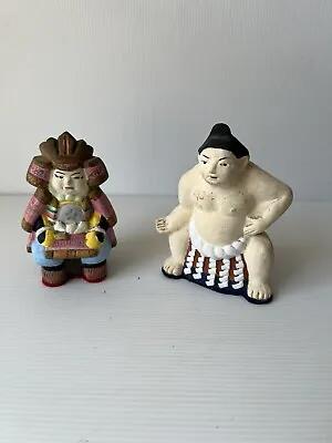 Vintage Japanese Porcelain Figurine Wrestler & Traditional Lady 1980's • $59.90