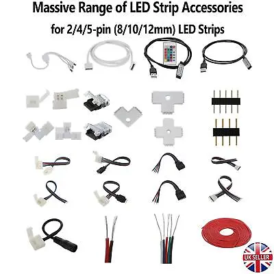 £1.05 • Buy 2/4/5 Pin Hippo Adapter Clip Connector Wire Extension Cable LED Strip RGB/W 5050