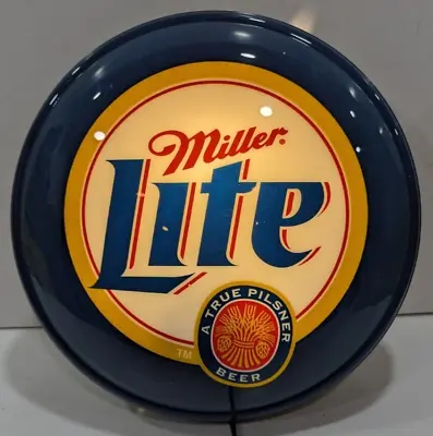 1999 Miller Lite Beer Round Bubble 3D Pub One Sided Lighted Sign 15.5  • $149.99