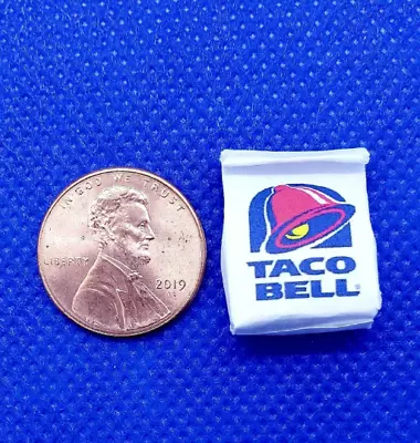 $3.25 • Buy Dollhouse Miniature Taco Bell Bag - 1:12 Scale