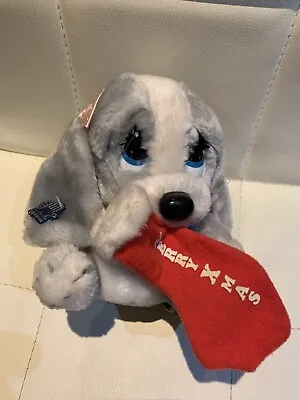 SAD SAM – HONEY & CHRISTMAS STOCKING- SOFT PLUSH DOG/ TOY - 6” APPLAUSE With Tag • £12