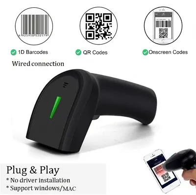 Wired Barcode Scanner 1D 2D QR Handheld USB POS Code Reader For Windows PC MAC • $69.99
