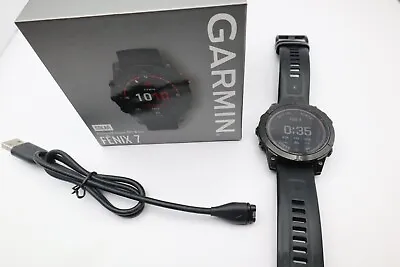Garmin Fenix 7 Solar Black Smartwatch - Excellent Condition • $749