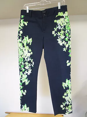 Anthropologie Cartonnier Navy Floral Pants  Sz 12 • $24.59