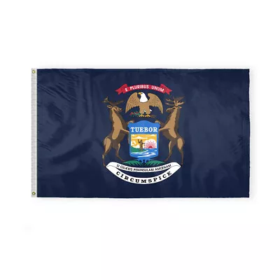 Michigan State Flag Double Sided Reverse Print 200D Nylon Indoor Outdoor Banner • $25