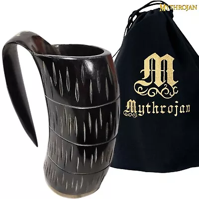 Viking Drinking Horn Mug 600 ML W/  Leather Strap Unique Gift For Men & Women • $29.99