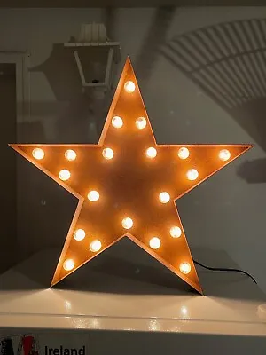 Rustic Metal Marquee Star Light Decorative Industrial For Indoor Or Outdoor • $98