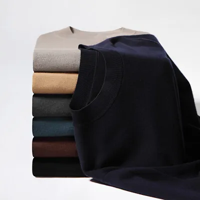 Men's Wool Sweater Thickened 100% Wool Inner Tops Pullover Half Turtleneck Slim • $97.49