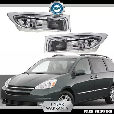 PACK Of LH & RH New Clear Lens Fog Light Clear Lens For 2004-2005 Toyota Sienna • $30.91