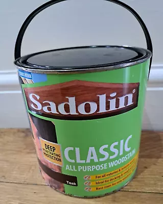 Sadolin Classic All Purpose Woodstain - Teak- 2.5L - Oxidation To Rim • £34.99