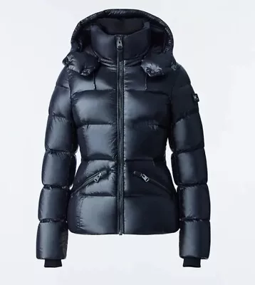 NWT $890 AUTHENTIC MACKAGE Madalyn Lustrous BLK Down Puffer Jacket Coat Parka M • $720