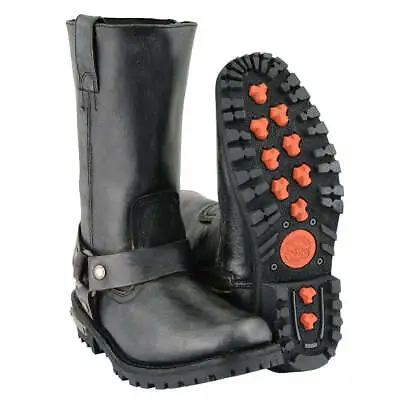 Milwaukee Leather MBM9006 Men's Distressed Gray Classic Harness Motorcycle Boots • $152.99
