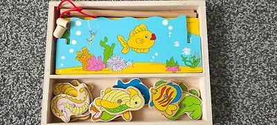 Bigjigs Toys Wooden Magnetic Fishing Game Play Set • £15