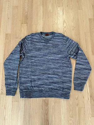 Missoni Men's Blue Grey Heathered Crewneck Sweater - Size L • $93.78