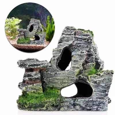 Aquarium Rock Cave Fish Tank Ornament Mountain Hiding Cave Aquarium Accessories • $12.59