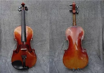 EARLY 1900s C BRUNO E. MARTIN? SACHEN GERMANY MOP INLAID & ETCHED 4/4 VIOLIN • $985