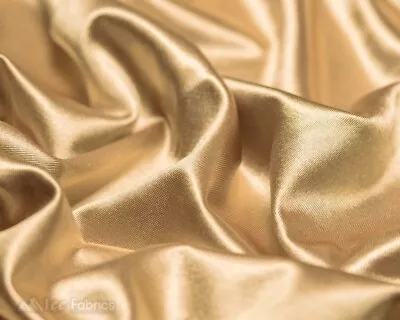 £13.54 • Buy Champagne 4 Way Stretch Silky Satin Fabric By Yard Thick Satin