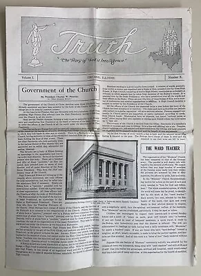 1917 Truth: Northern State Mission Periodical-Ellsworth-Chicago Illinois-Mormon • $8