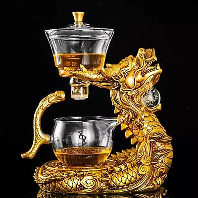 Kungfu Glass Tea Set Magnetic Diversion Rotating Cover Bowl Kung Fu Tea Set For • $54.52