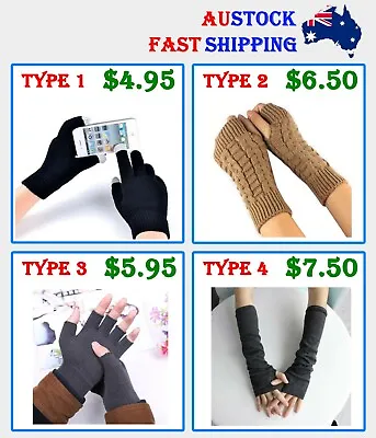 $4.21 • Buy Winter Gloves Men Women Unisex Glove New Fashion Knit Touch Screen *aus*
