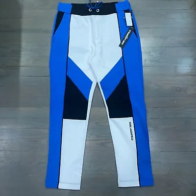 Karl Lagerfeld Blue White Black Colorblock Sweatpants Men's Size Large New • $40.53