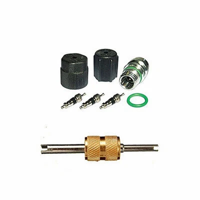 $16.67 • Buy A/C System Car R12 & R134a A/C Air Conditioner Valve Core And Cap + Remover Kit