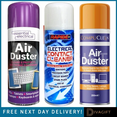 £9.99 • Buy 200ml 400ml Compressed Air Duster Spray Can Protects Cleaner Laptops Keyboards