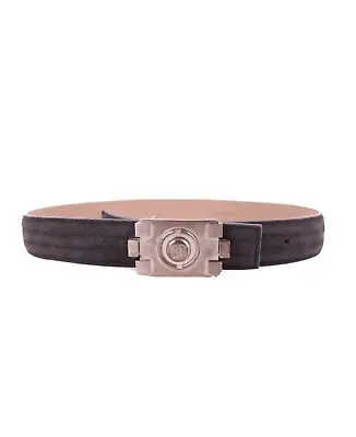 Chanel Graphite Gray Suede Logo Buckle BOY Adjustable Belt • £265