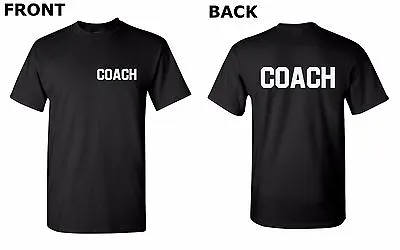 Coach Shirt Front & Back T-Shirt Football Basketball Soccer Team Tee High School • $16.99