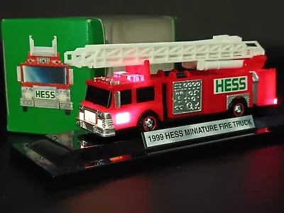 1999 HESS MINIATURE FIRE TRUCK New In Box Lights Tested  Fresh From Master Case • $4.49