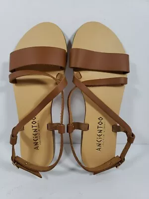 Ancient Brand Handmade Womens Greek Sandals Size 37 Tan NIBSTORE CLOSEOUT • $59.99