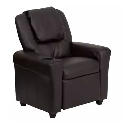 Recliners For Kids With Cup Holder Reading Chair For Bedroom Gaming TV Brown • $179.98