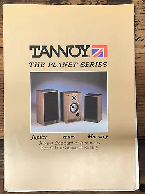 Tannoy Planet Series' Jupiter Venus Mercury Speaker Dealer Brochure *Orig* • £11.85