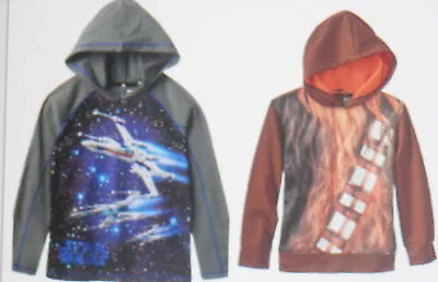 Star Wars HOODIE Long Sleeve Tee Shirt 4 5 6T XWing Fighter Chewbacca Sweatshirt • $12.99