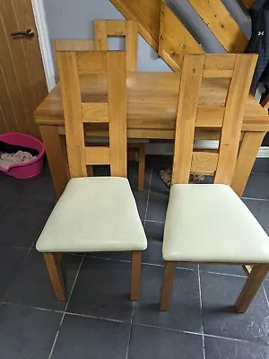 Solid Oak Dining Table And Chairs Used • £200