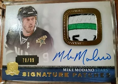  2013-14 THE CUP MIKE MODANO SIGNATURE PATCHES AUTO PATCH CARD 70/99 Reduced $ • $174.95