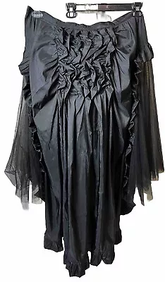 Belle Pogue  Elegance Skirt Sz  4XL Hi Lo Black Skirt Mullet Sheer Layered • $19.19