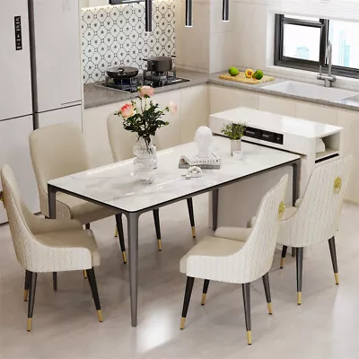 Luxury Large Dining Table Scratch Resistant Marble Restaurant Kitchen Table Desk • $549.91