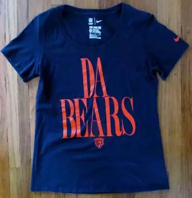 Nike Tee Shirt Da Bears Womens Medium Chicago Football Cotton Top Navy Blue • $10.16