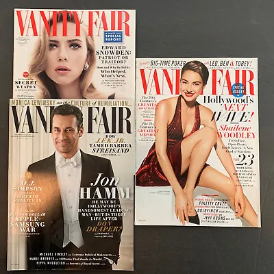 Lot Of 3 - Vanity Fair Magazine 2014 - Jon Hamm Scarlett Johansson Shailene • $21.99