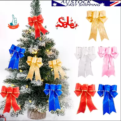 Christmas Tree Bow Decoration Bow Knot Ornament Baubles XMAS Party Hanging VZ • $8.27
