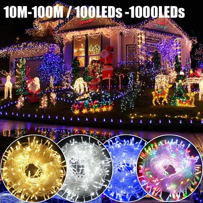 Christmas Fairy Lights Indoor/ Outdoor String  2-100m Waterproof Xmas Tree Party • £19.99