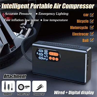 Digital Car Tyre Inflator Pump 12V Mini Portable Auto Air Compressor Bike • $35.99