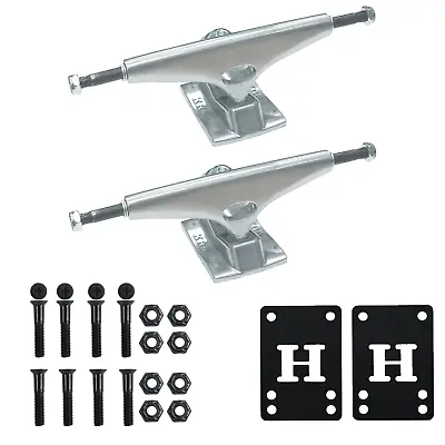 Krux Skateboard Trucks K5 Silver + Risers & Hardware Kit - Choose Size • $41.95