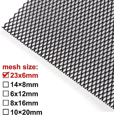 Black Mesh Grill Aluminium Alloy Car Bumper Vent Metal Rhombic Grille Net 3x6mm • £8.99