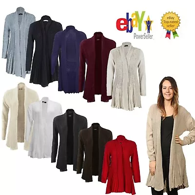 £10.75 • Buy UK Womens/Girls Knitted Waterfall Boyfriend Long Cardigan Plus Size UK (8-26)
