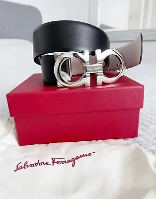 £245 • Buy Salvatore Ferragamo Leather Ganchini Belt Women Reversible 