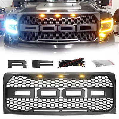 Grill For 2009-2014 Ford F-150 F150 Front Bumper Factory Hood Style Black Grille • $107.99