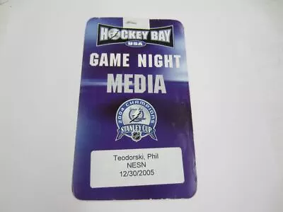 #224 HOCKEY BAY USA Game Night 2005 Tampa Bay Press Pass Media Credential • $9.99